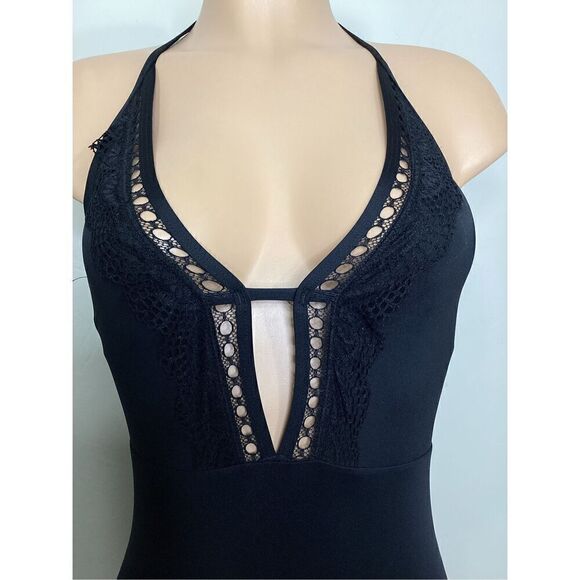 New. Laundry by Shelli Segal Black plunge swimsuit. Small. Retails $149 - Picture 8 of 10